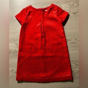 GAP red jacquard dress like NEW size 6-7